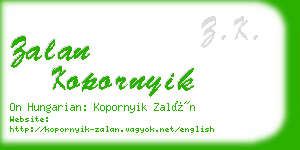 zalan kopornyik business card